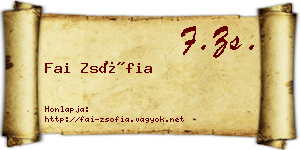 Fai Zsófia névjegykártya